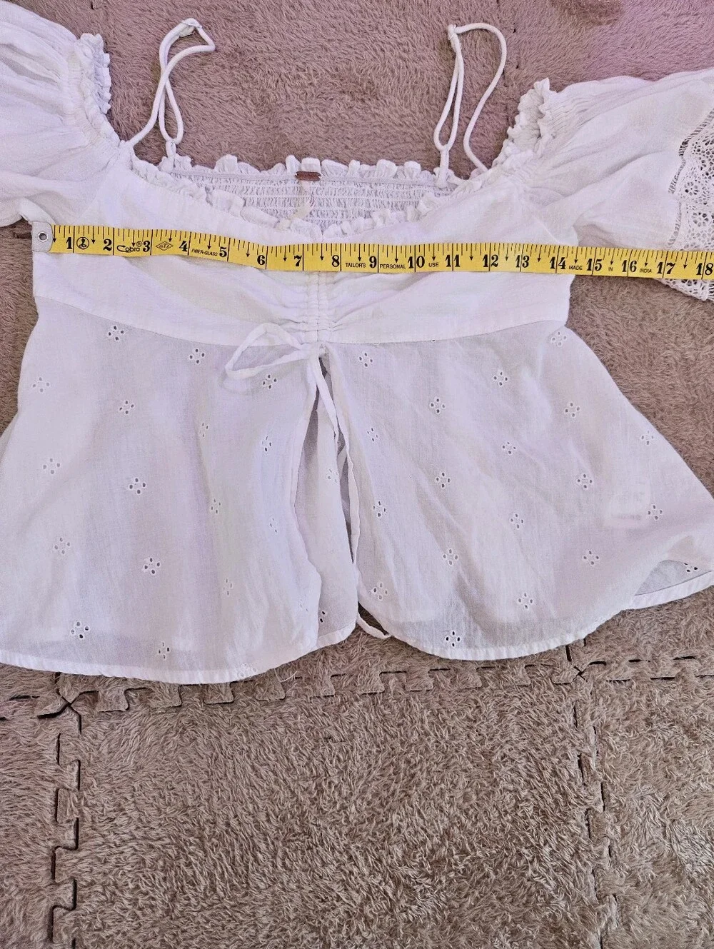Free people White Peasant Tie-Front Women's Top Sz XS